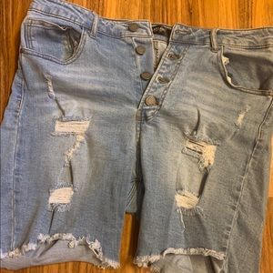2/$15 XL medium wash shorts